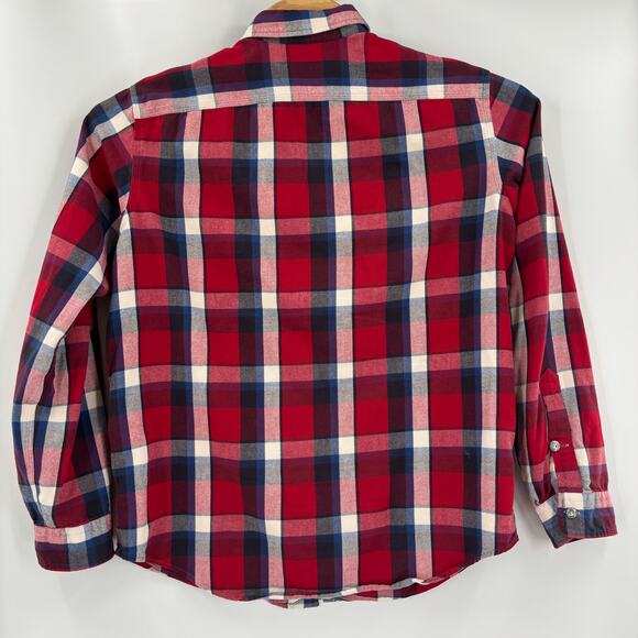 Polo Ralph Lauren Large Red Blue White Plaid Long Sleeve Button Up Shirt - Picture 5 of 5